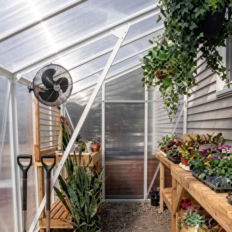Gothic Arch Aluminum Lean-to Greenhouse
