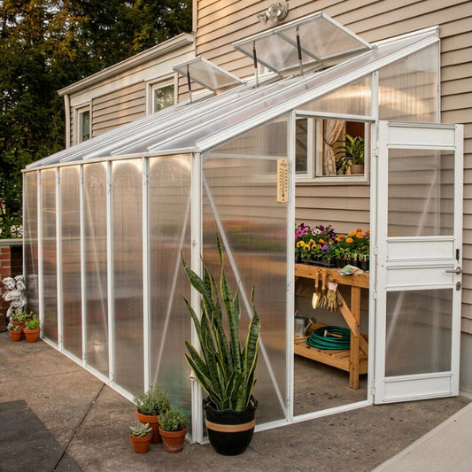 Gothic Arch Aluminum Lean-to Greenhouse