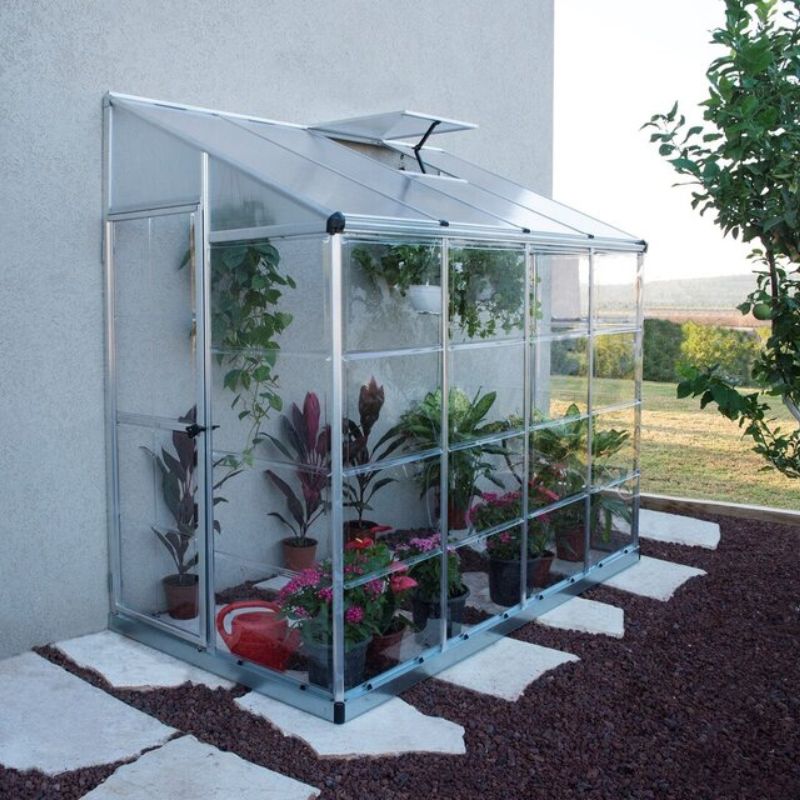 Gothic Arch Crystal Blend Lean-to Greenhouse Kit 4'1" x 7'5"