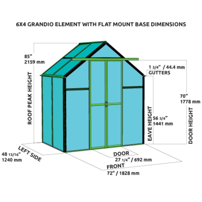 Gothic Arch Element Greenhouse Kits 6' x 4'/8'/12'