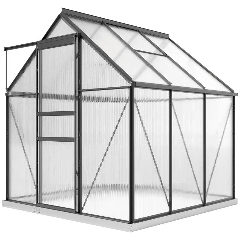 Outsunny greenhouse with grey frame on a white background