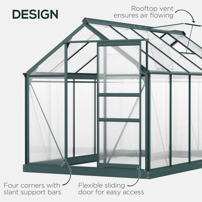 Greenhouse with features highlighted on a white background