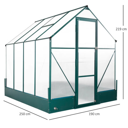 Greenhouse with dimensions on a white background