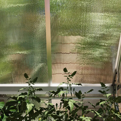 Outsunny Polycarbonate Greenhouse, Large Walk-In Green House with Slide Door and Window, Aluminium Frame, 6x4ft, Silver Tone