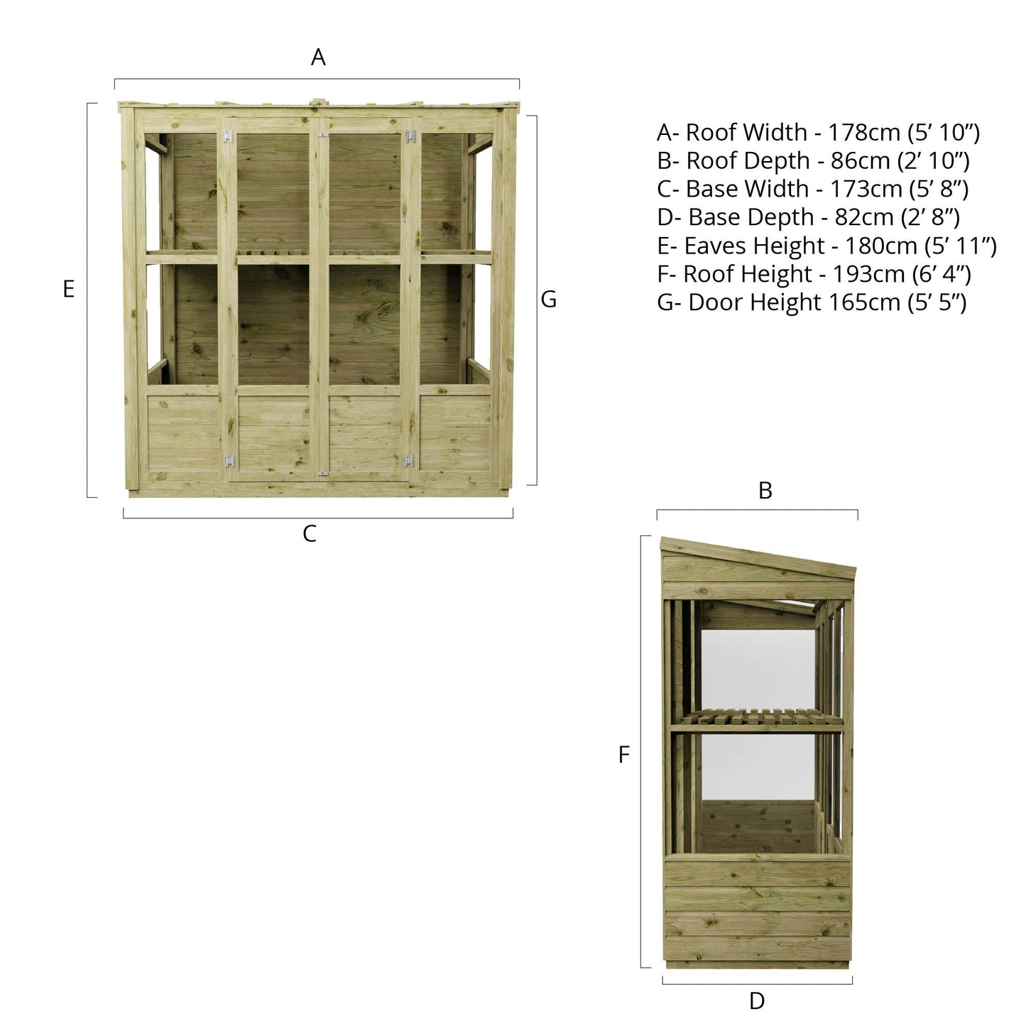 6 x 3 Traditional Tall Wall Greenhouse