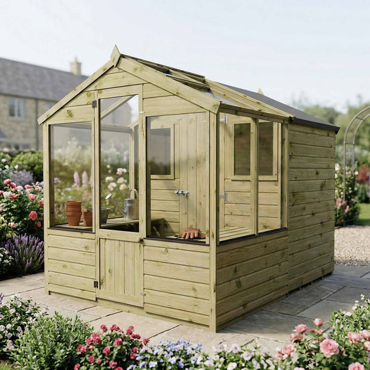 Traditional Apex Greenhouse Combi Shed