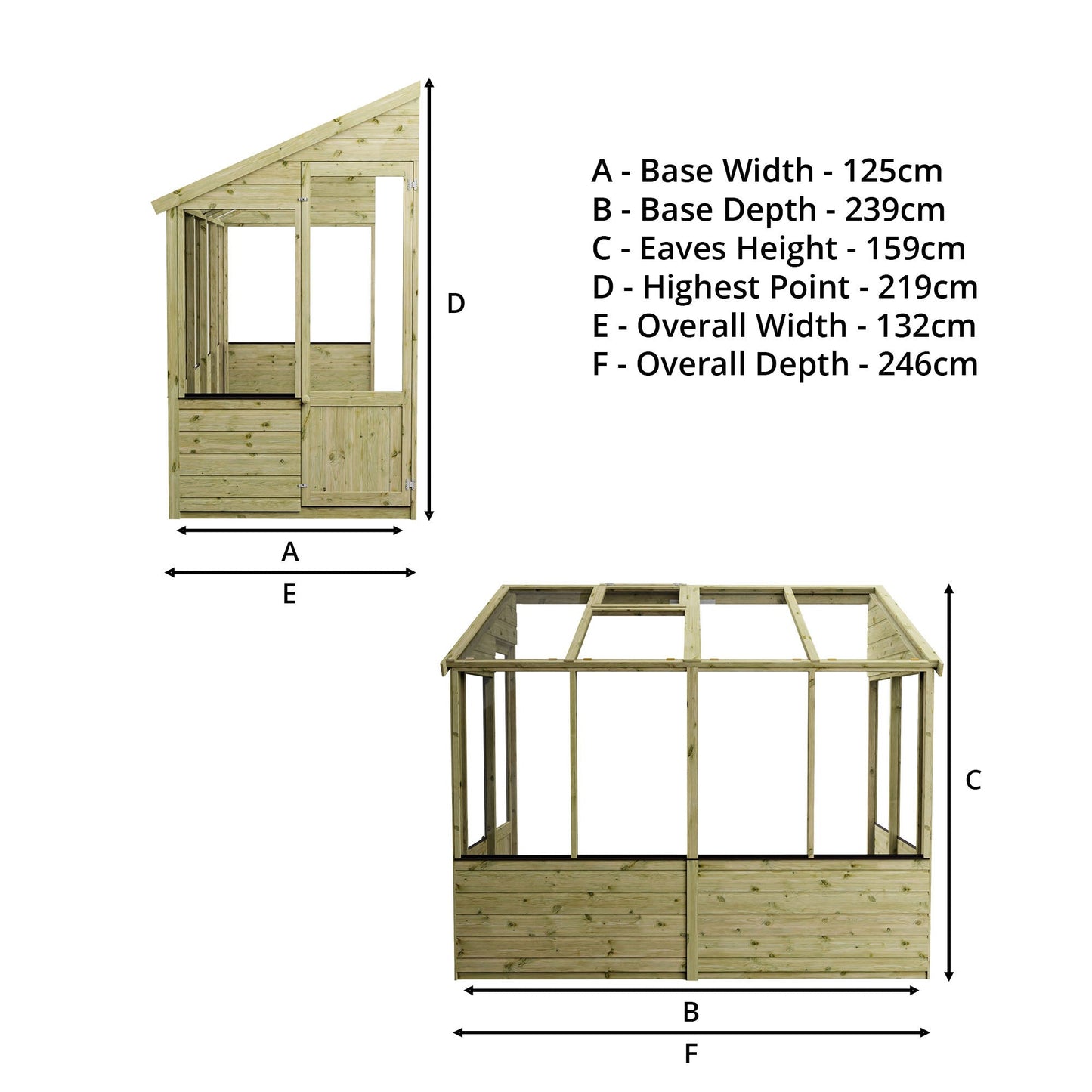 8 x 4 Traditional Lean-To Greenhouse