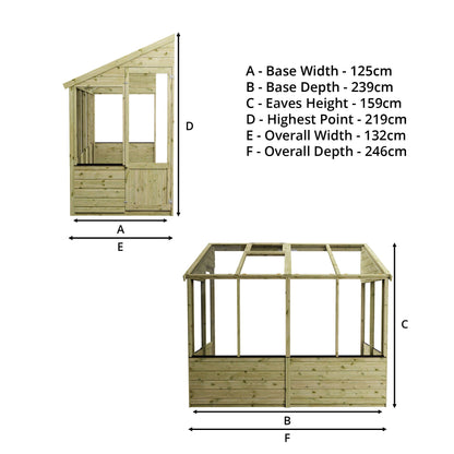 8 x 4 Traditional Lean-To Greenhouse