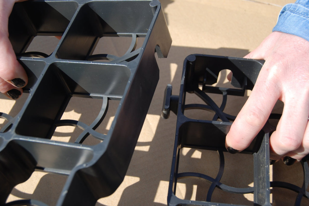 EcoBase Fastfit Shed Base Kit installed on a flat surface, demonstrating easy-to-assemble base for garden sheds and outdoor structures.