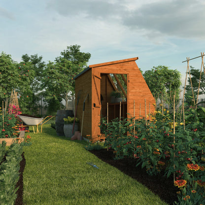 Norven Classic Potting Shed by Norven Gardens, side view showing wooden structure with window and door for gardening storage.