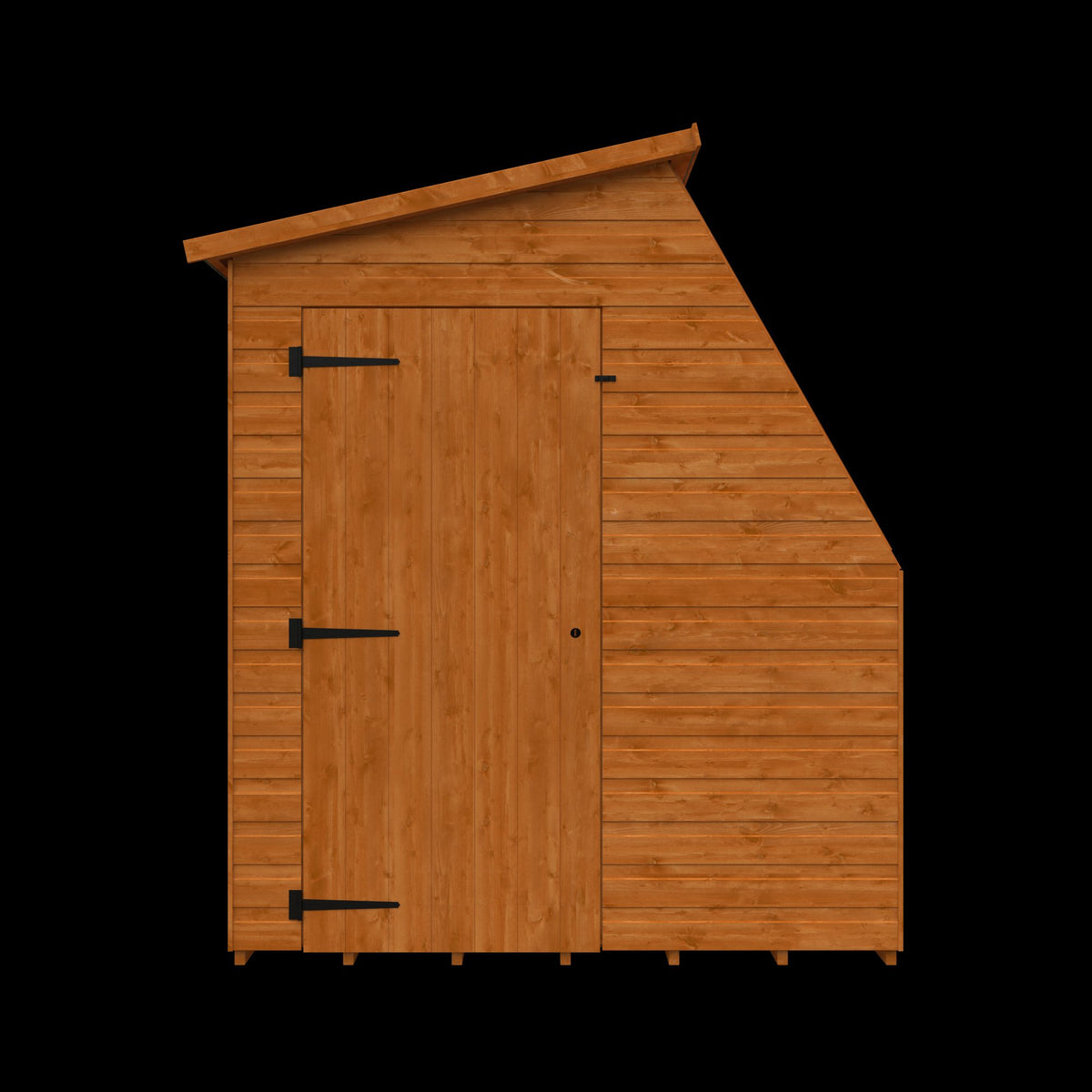 Norven Gardens Classic Potting Shed with gable door, wooden structure, and garden tools visible in a sunny outdoor setting.