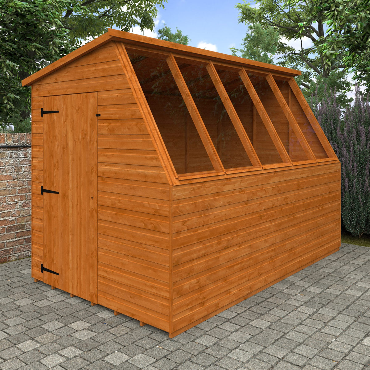 Wooden Norven Classic Potting Shed by Norven Gardens, 10x6 size, with windows and garden storage space.