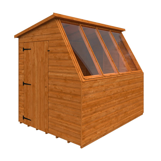 Norven Gardens Classic Potting Shed with glazed windows, white wooden exterior, 8x6 size, designed for gardening and plant care.